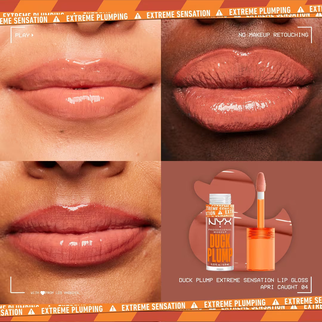NYX Professional Makeup Duck Plump Lip Plumping Lip Gloss Apri-Caught 6.8mL