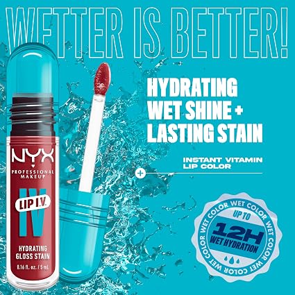 NYX Professional Makeup Lip I.V. Hydrating Lip Gloss Stain Bubblegum Burst 5mL