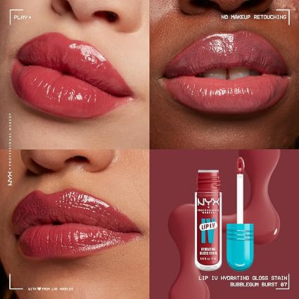 NYX Professional Makeup Lip I.V. Hydrating Lip Gloss Stain Bubblegum Burst 5mL