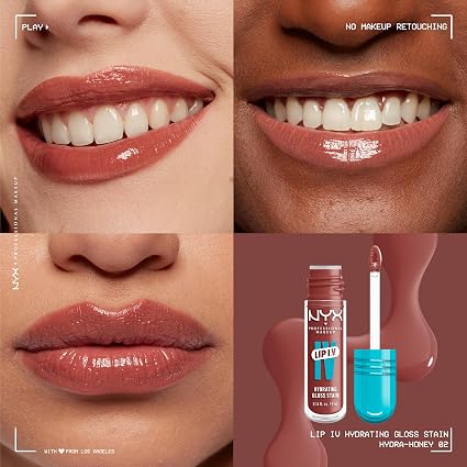 NYX Professional Makeup Lip I.V. Hydrating Lip Gloss Stain Hydra-Honey 5mL