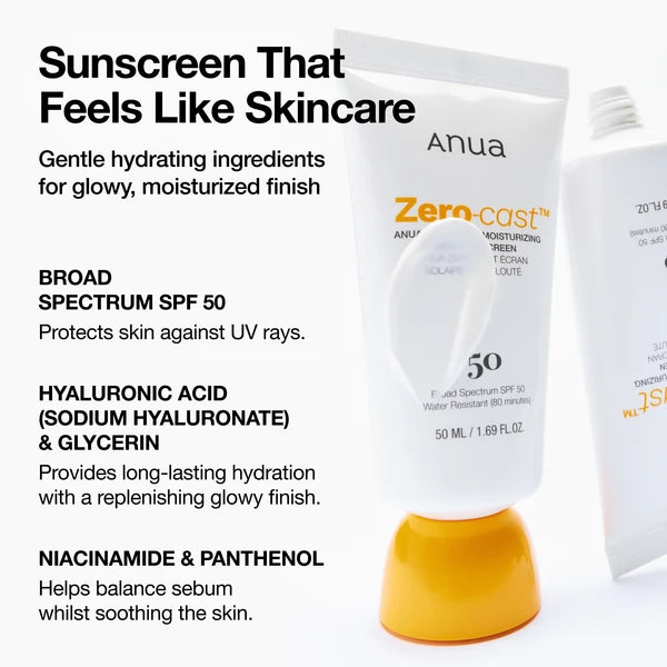 Anua Zero-Cast Moisturizing Finish Sunscreen [50ml]