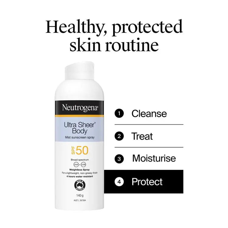Neutrogena Ultra Sheer Body Mist Sunscreen SPF 50 140g